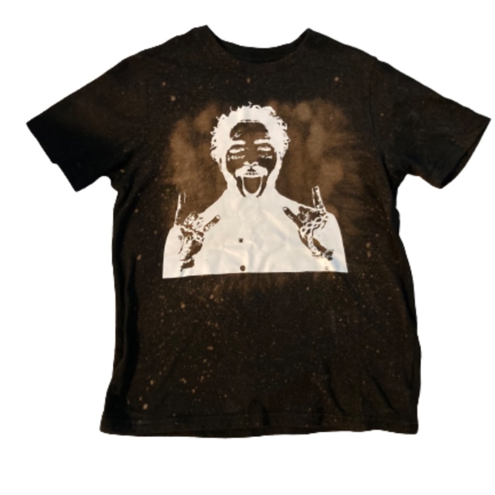 Kids Post Malone size Large 10-12 shirt bleached cool boys girls band short